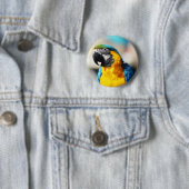 Badge Rond 5 Cm perroquet (En situation)