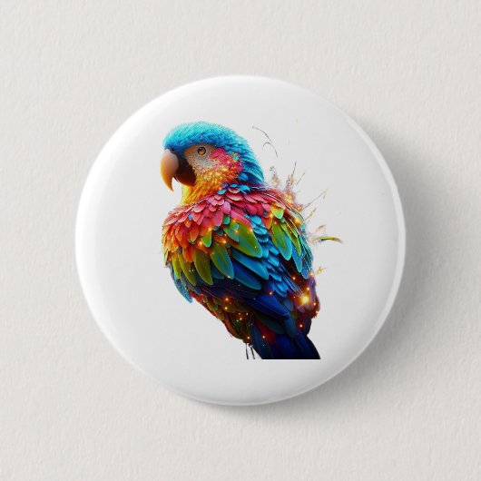 Badge Rond 5 Cm Perroquet (Devant)