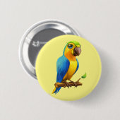 Badge Rond 5 Cm Perroquet (Devant & derrière)