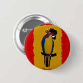 Badge Rond 5 Cm Perroquet bleu (Devant & derrière)