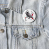 Badge Rond 5 Cm Perroquet gris d'Afrique (En situation)