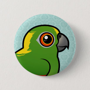 Badge Rond 5 Cm Perroquet Jaune-naped de Birdorable