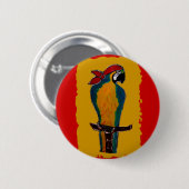 Badge Rond 5 Cm Perroquet Pirate (Devant & derrière)