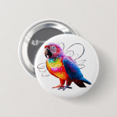 Badge Rond 5 Cm Perroquet vibrant (Devant & derrière)