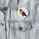 Badge Rond 5 Cm Perroquet vibrant (En situation)