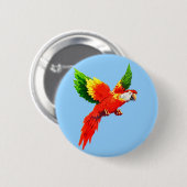 Badge Rond 5 Cm perroquet volant (Devant & derrière)
