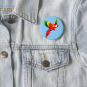 Badge Rond 5 Cm perroquet volant (En situation)