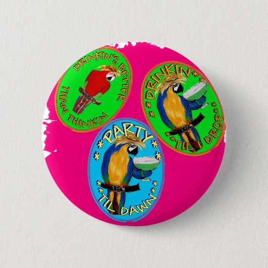BADGE ROND 5 CM PERROQUETS (Devant)