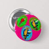 BADGE ROND 5 CM PERROQUETS (Devant & derrière)