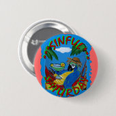 Badge Rond 5 Cm Perroquets de fête (Devant & derrière)