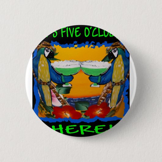 Badge Rond 5 Cm Perroquets de fête (Devant)