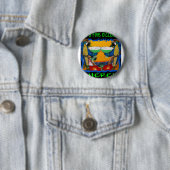 Badge Rond 5 Cm Perroquets de fête (En situation)