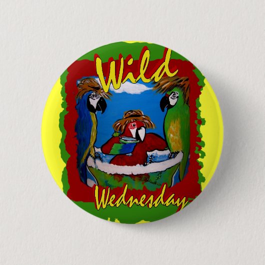 Badge Rond 5 Cm Perroquets de fête (Devant)