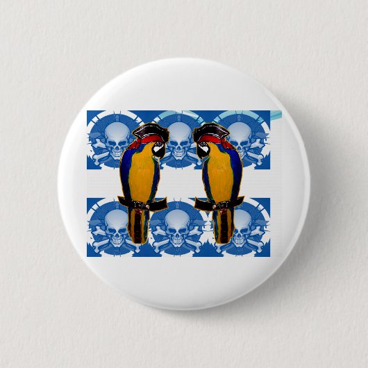 Badge Rond 5 Cm Perroquets de pirates (Devant)