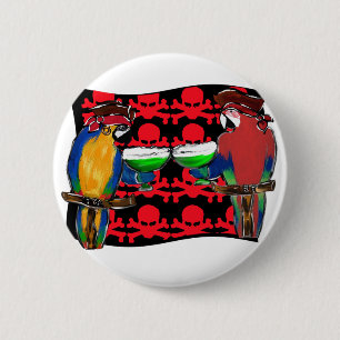 Badge Rond 5 Cm Perroquets de pirates