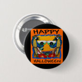 BADGE ROND 5 CM PERROQUETS D'HALLOWEEN (Devant & derrière)