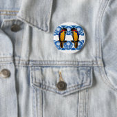 Badge Rond 5 Cm Perroquets Pirates (En situation)