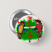 BADGE ROND 5 CM PERROQUETS PIRATES (Devant & derrière)