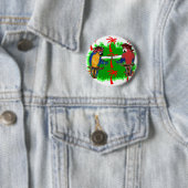BADGE ROND 5 CM PERROQUETS PIRATES (En situation)