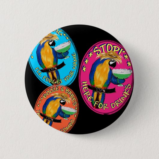 BADGE ROND 5 CM PERROQUETS SOÛLS (Devant)
