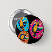 BADGE ROND 5 CM PERROQUETS SOÛLS (Devant & derrière)