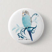Badge Rond 5 Cm Perruche bleue (Devant)