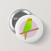 Badge Rond 5 Cm Perruche verte mignonne (Devant & derrière)