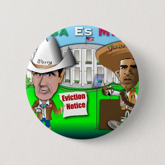 Badge Rond 5 Cm Perry expulse Obama (Devant)