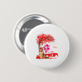 Badge Rond 5 Cm Persian Cat Heart Tree Valentines Day  (Devant & derrière)