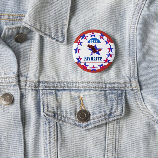 Badge Rond 5 Cm Personalize W/ Favorite Candidate - Vote (En situation)