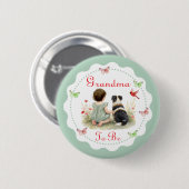 Badge Rond 5 Cm Personalized Baby Shower | Grandma To Be (Devant & derrière)