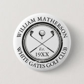 Badge Rond 5 Cm Personalized Golf Club Name Golf Retro Stamp (Devant)