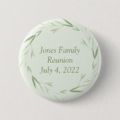 Badge Rond 5 Cm Personalized greenery theme family reunion (Devant)