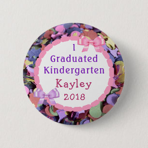 Badge Rond 5 Cm Personalized Kindergarten Graduate Confetti Button