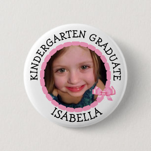 Badge Rond 5 Cm Personalized Kindergarten Graduate Photo Button