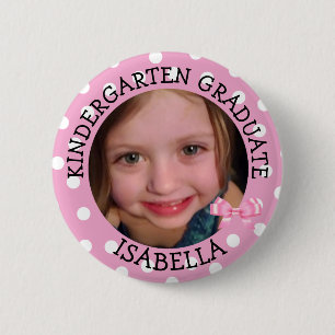 Badge Rond 5 Cm Personalized Kindergarten Graduate Photo Button