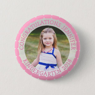 Badge Rond 5 Cm Personalized Kindergarten Graduate Photo Button
