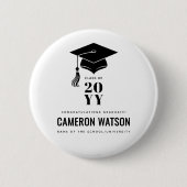 Badge Rond 5 Cm Personalized Modern Hat and Tassel Graduation (Devant)