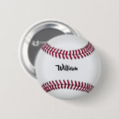 Badge Rond 5 Cm Personalized Name Baseball (Devant & derrière)