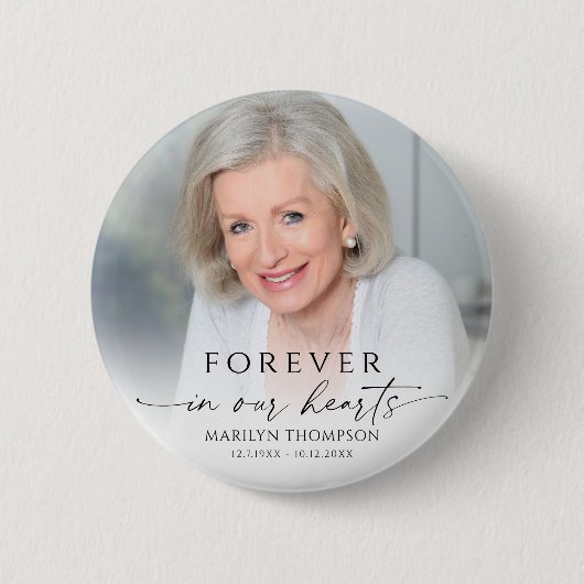 Badge Rond 5 Cm Personalized Photo Memorial Funeral Keepsake (Devant)