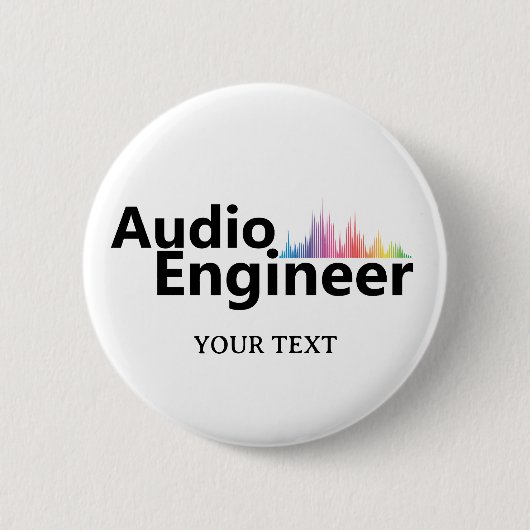 Badge Rond 5 Cm Personalized Sound Engineer Audio Engineering (Devant)