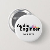 Badge Rond 5 Cm Personalized Sound Engineer Audio Engineering (Devant & derrière)