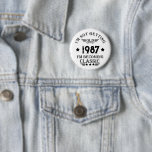Badge Rond 5 Cm Personalized vintage birthday gift<br><div class="desc">You can add some originality to your wardrobe collection with this vintage classic birthday graphic design with awesome typography font lettering, is a great gift idea for men, women, husbands, wife girlfriend, and a boyfriend who will love this one-of-a-kind artwork. The best amazing and funny holiday present for your happy...</div>
