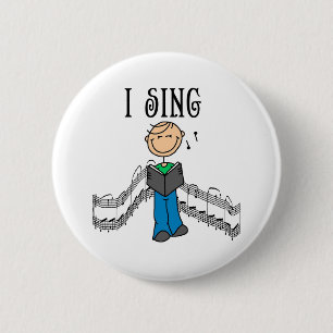 Badge Rond 5 Cm Personnage Bâton Masculin T-shirts et Cadeaux Je C