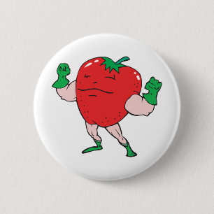 Badge Rond 5 Cm personnage de dessin animé super-héros fraise