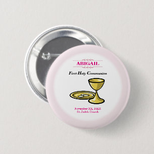 Badge Rond 5 Cm Personnalisable, Corps et Sang de Communion de fil