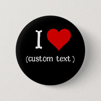 Badge Rond 5 Cm Personnalisable "I love"