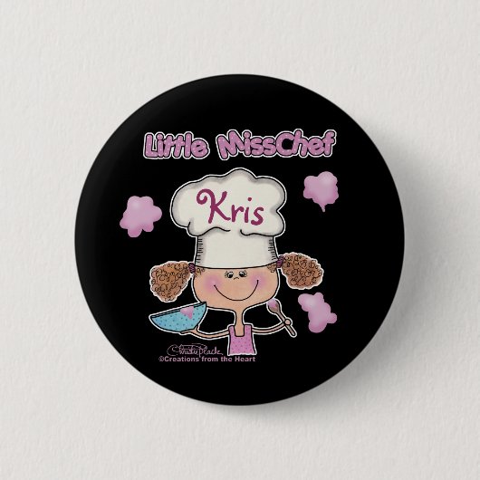 Badge Rond 5 Cm Personnalisation de Little Miss Chef (Devant)