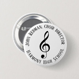 Badge Rond 5 Cm Personnalisation du réalisateur de chorale Treble