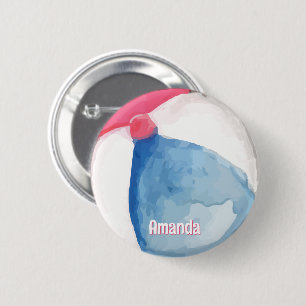 Badge Rond 5 Cm Personnalisé avec Name Beach Ball